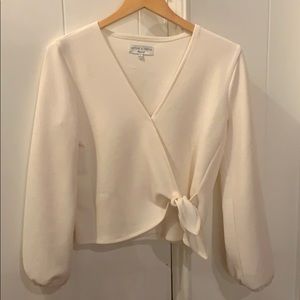 Madewell Texture + Thread Faux Wrap Blouse